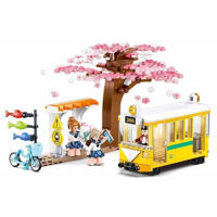 Конструктор Sluban B1018 Set de construcție Tramvai în centrul orașului, 347 elem.