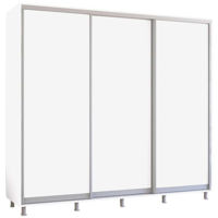 Dulap Mobildor-Lux Aron uși glisante din PAL (250x60x200H cm) Alb Brilliant