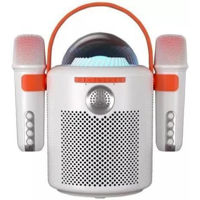 Колонка портативная Bluetooth Helmet Portable Karaoke Set With 2 Microphone and Speaker Y11, 10W, White