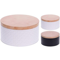Контейнер для хранения пищи Excellent Houseware 38866 Емкость металлическая D19.7x10cm орнамент крышка бамбук