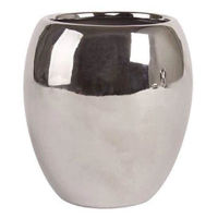 Стакан для зубных щёток MSV 52199 Dahkla, argintiu, din ceramica