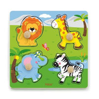Головоломка Viga 50840 Puzzle din lemn cu buton Animale sălbatice