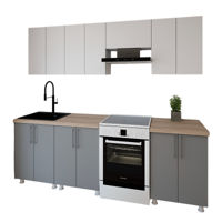 Mobilă pentru bucatarie Smartex (30020) K1 240cm Alb+Grafit