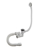 Сифон для ванны D. 1.1/2" x 40 регулируемый, клик-клак (выпуклый), с переливом и гибкой трубой 40/50  ОРИО