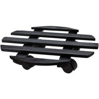 Подставка для цветов ProGarden 31132 Подставка для цветов D35cm деревянная, на колесах, черный