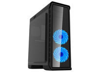 Case ATX GAMEMAX Elysium, w/o PSU, 2x120mm, Blue Led, Fan controller, USB 3.1,TP, Dust Filter, Black