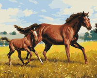 Tablou pe numere BrushMe BS52394 40x50 cm (în cutie) Galop de familie