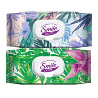 Şerveţele umede cu clapetă Smile Decor Tropic, 60 buc.