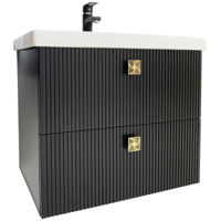 Шкаф под умывальник Mashtab 11871 Toledo cu 2 sertare 70cm Negru Mat