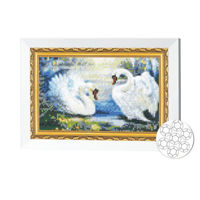 Картина по номерам Art Gallery JS21125 Mozaic cu diamante 20x30cm Lebede-inima