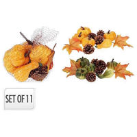 Декор Promstore 52542 Set de legume cu conuri si frunze pentru decor, 11 buc, Autumn