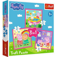Пазл Trefl 34873 Puzzles 3in1 Peppa and friends, Peppa Pig