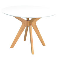 Стол Evelin di Costacurta Raffles Round White/Bella beech 1066x1066x750