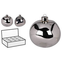 Decor de Crăciun și Anul Nou Promstore 36819 Glob pentru brad "Picatura" 100mm, sticla, silver