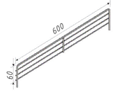 Separator pentru poliță 60x600 mm (zinc), metal