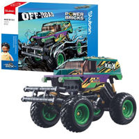 Set de construcție Sluban B1161 Monster Truck verde-mov, cu inerție, 252 elem.