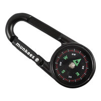Breloc Munkees Carabiner Compass with Thermometer, black, 3136