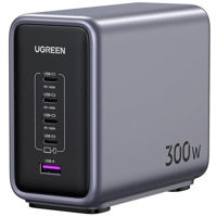 Зарядное устройство сетевое Ugreen 90903B Nexode Pro GaN Charger 1xUSB-A + 4xType-C 300W CD333, Black