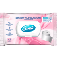 Влажная туалетная бумага Smile Sensitive 44 шт