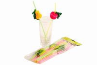 Set paie pentru cocktail cu decoratiune "fructe" 20buc