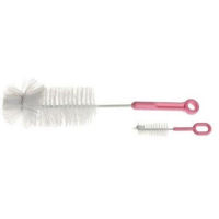 Посуда для кормления Akuku A0571 Pink, щёточки для чистки трубочек