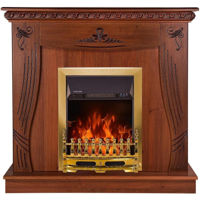Șemineu electric ArtFlame Napoli & Galileo Gold, 1035x1100x300 mm, Nuc inchis