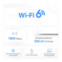 Whole-Home Mesh Dual Band Wi-Fi 6 System MERCUSYS, "Halo H70X(2-pack)", 1800Mbps, MU-MIMO,Gbit Ports