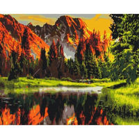 Картина по номерам BrushMe BS3348 40x50cm (în cutie) Apus într-o vale de munte