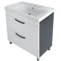 Шкаф под умывальник Mashtab 11719 Agat cu 2 sertare 70cm Alb-Antracit