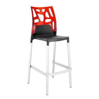 Барный стул Papatya Ego-Rock Bar - seat black / back red