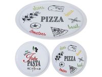 Farfurie 30cm Pizza alba, 2 modele, din portelan