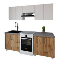 Мебель для кухни Smartex (30016) K1 220cm Alb+Stejar inchis