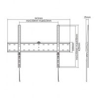 Wall Mount  Gembird "WM-70F-01" Black 37"-70", 40kg, VESA:up 600x400, Wall distance: 25mm