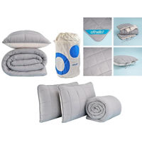 Комплект подушек и одеял Promstore 54952 Othello Egeo Life 220x240cm + 2 fete de perna, gri, 792gr