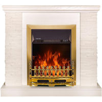 Șemineu electric ArtFlame Rock & Galileo gold, 903x980x300 mm, Alb