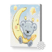 Картина по номерам Art Gallery JS24805 Mozaic cu diamante 20x30cm Ursulet pe luna