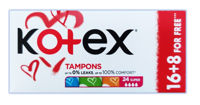 Tampoane igienice Kotex Super 16+8 buc.