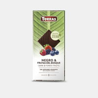 Шоколад темный со стевией и лесными ягодами без глютена Torras 125г