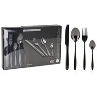 Набор столовых приборов Excellent Houseware 55086 tacamuri 24buc, inox, manere negre