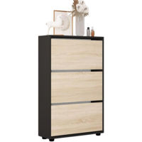 Raft pentru încălțăminte Mobildor-Lux Leo 90x27x125H cm Anthracite/Sonoma