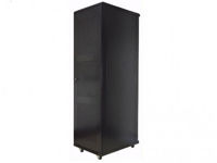19" 20U Standard Floor Rack, SN-NO 19" 20U-06-08-ДС-ПГ-2БГ, 600х800х935/1060*, Glass Door, Black