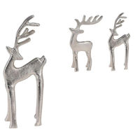 Декор Promstore 52563 Statueta Cerb in picioare, 9x16cm, argintie