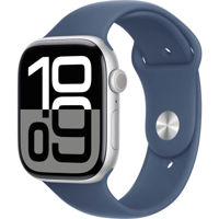 Ceas inteligent Apple Watch Series 10 GPS 46mm Silver Aluminium Case with Denim Sport Band - M/L MWWM3