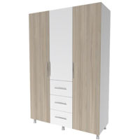 Шкаф Smartex N12 140cm Белый/Дуб Светлый