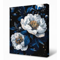 Картина по номерам Ideyka KHO3307 30x40cm Eco, Constelatie florala cu vopsele metalic extra