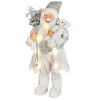 Decor de Crăciun și Anul Nou Promstore 56479 Suvenir LED Mos Craciun cu ursulet, 30x20x60cm