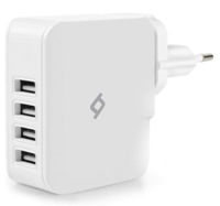 ttec Wall Charger 4*USB-A 5.1A 25W, White