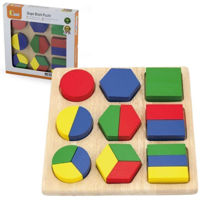 Puzzle Viga 58573 Puzzle sortator cu forme geometrice si fractii