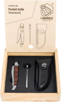 Нож походный Laguiole Luxury Line Pocket Knife Rose cu ascutitoare si husa piele