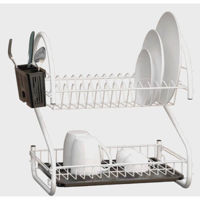 Сушка для посуды Teknotel KB018 Scurator vase 46x44x30cm, metal/plastic alb